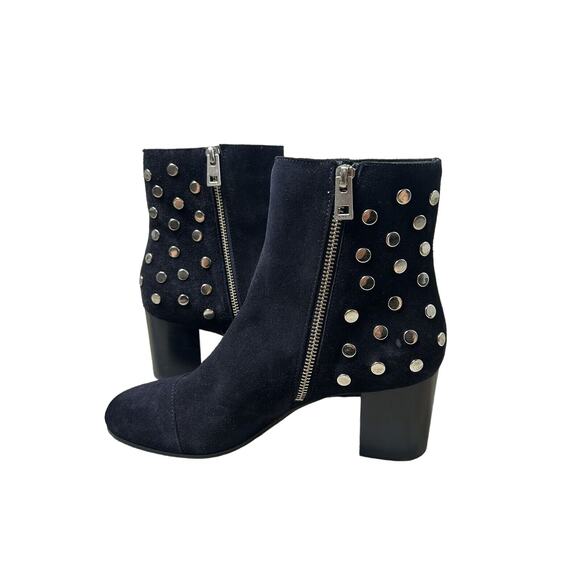 ZADIG & VOLTAIRE Lena Booties Studded Ankle Boot Ink Blue 8.5 Vtg Inspired - Picture 2 of 12
